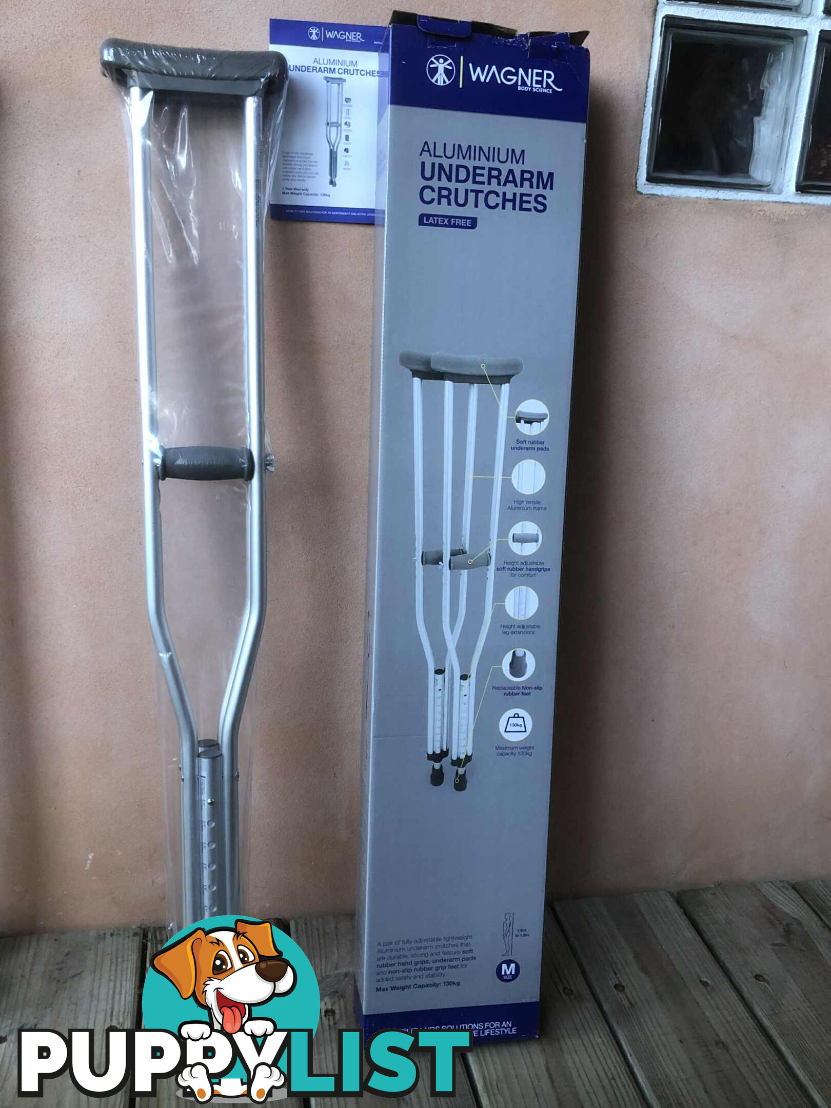 CRUTCHES (new) - Wagner, Aluminium, Under Arm, Size M