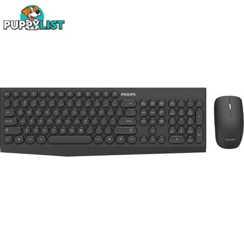 PHILIPS Wireless Keyboard and Mouse Combo, Black, C323.