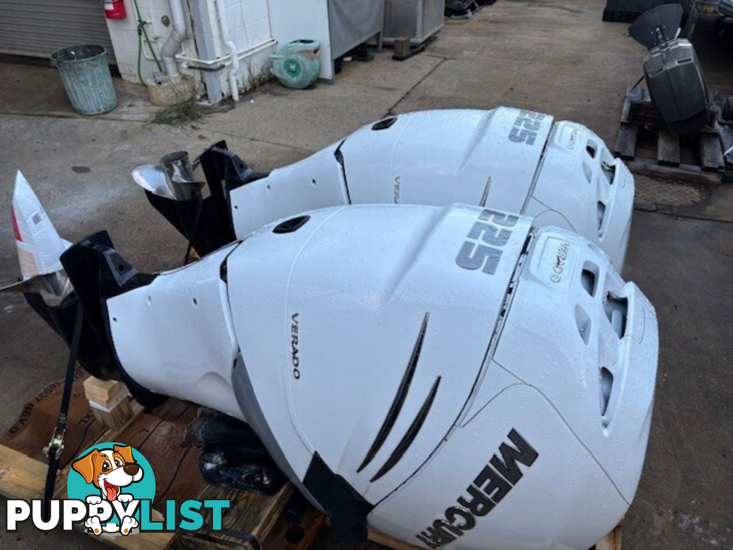 2 x Mercury 225 HP L6 Verado Outboards complete with all rigging and steering