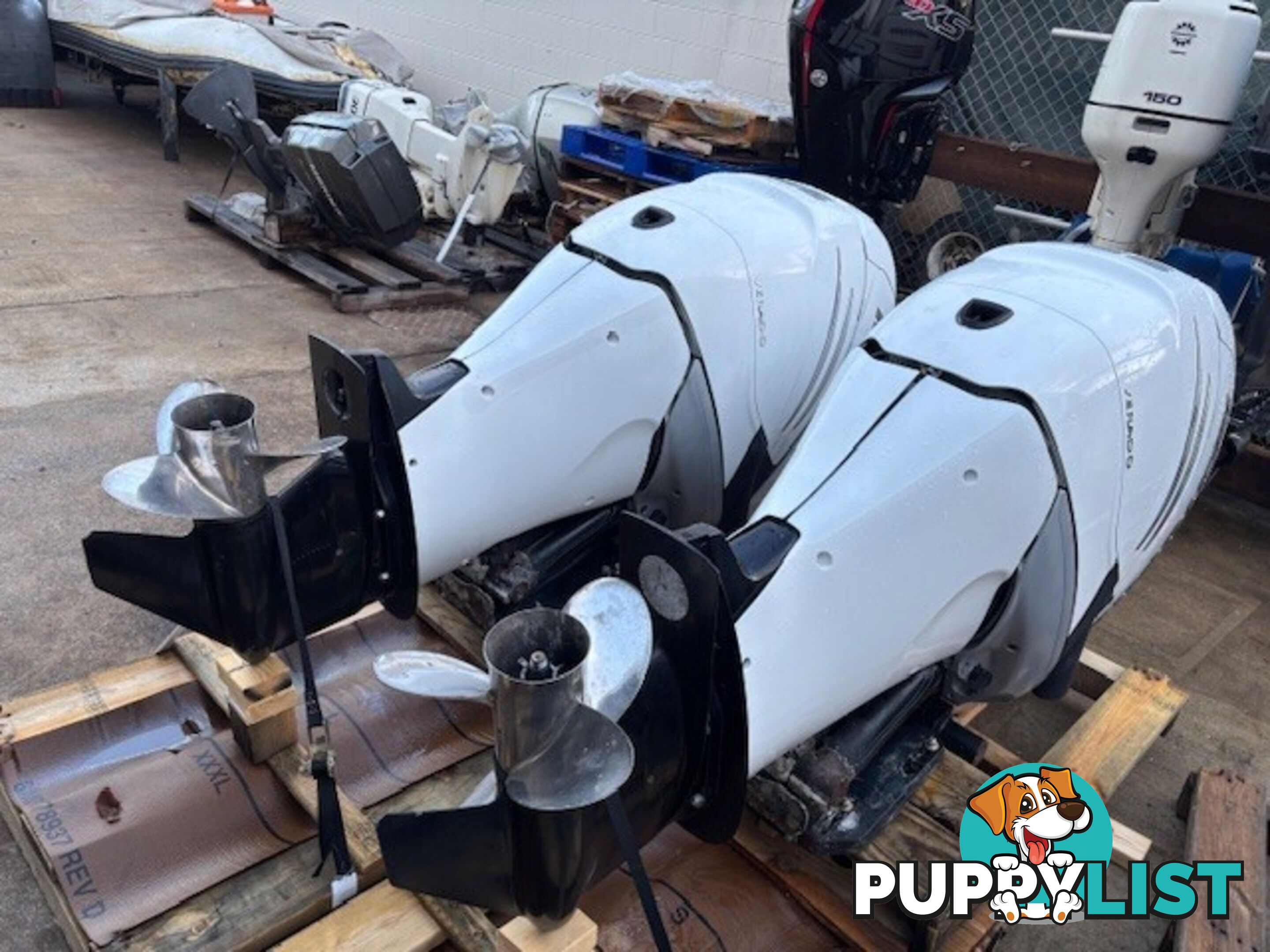 2 x Mercury 225 HP L6 Verado Outboards complete with all rigging and steering