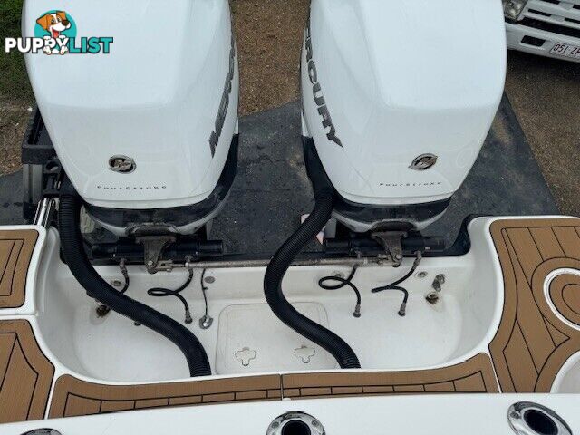 2 x Mercury 225 HP L6 Verado Outboards complete with all rigging and steering