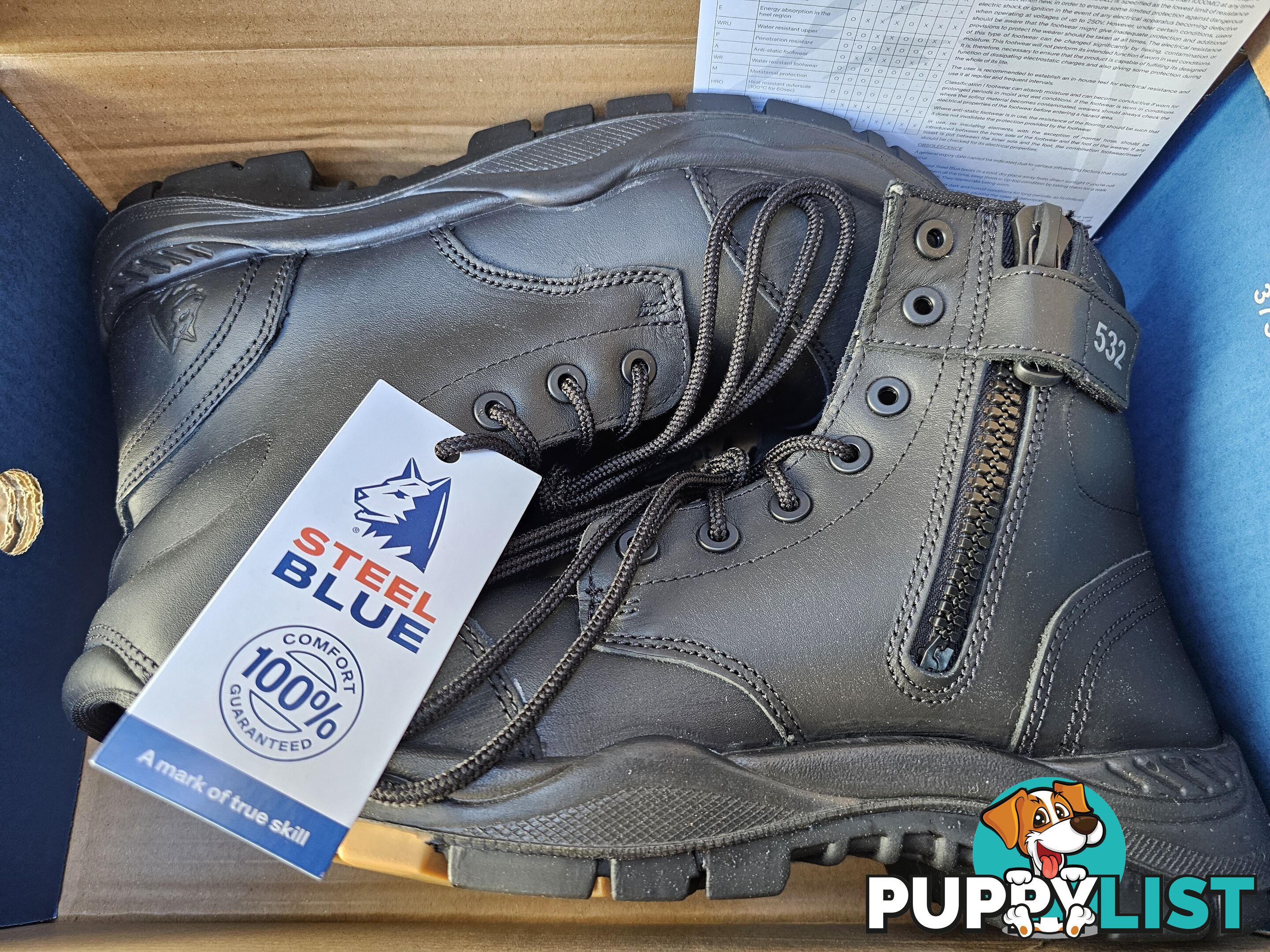 Brand New Steel Blue Work Boots