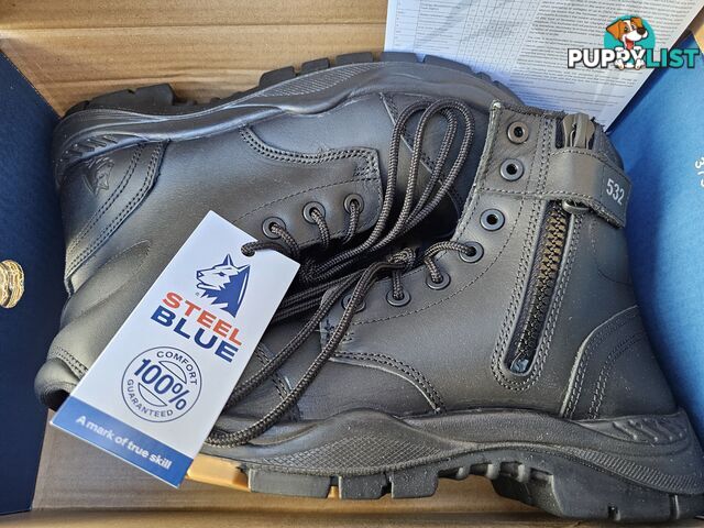 Brand New Steel Blue Work Boots