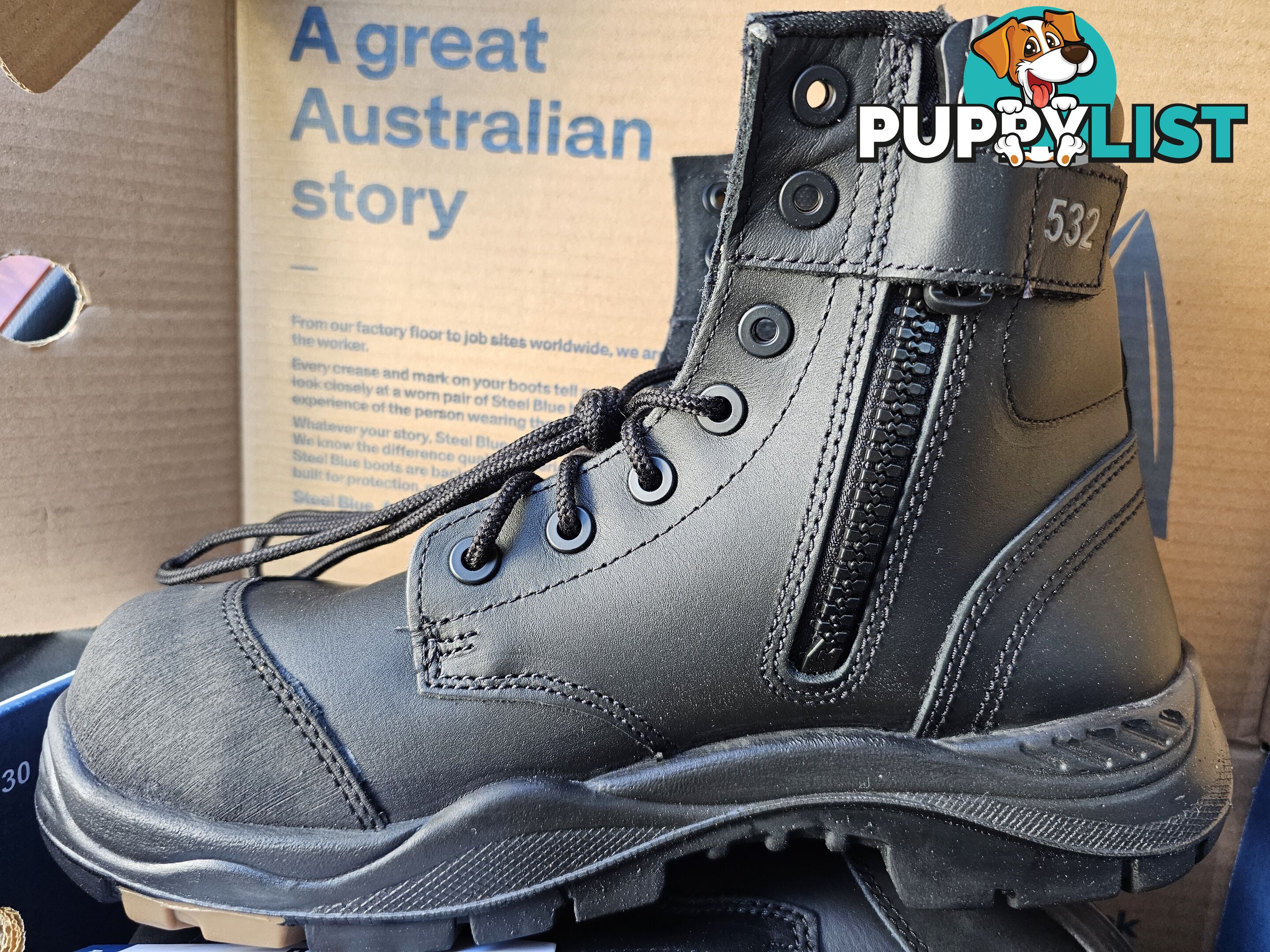Brand New Steel Blue Work Boots