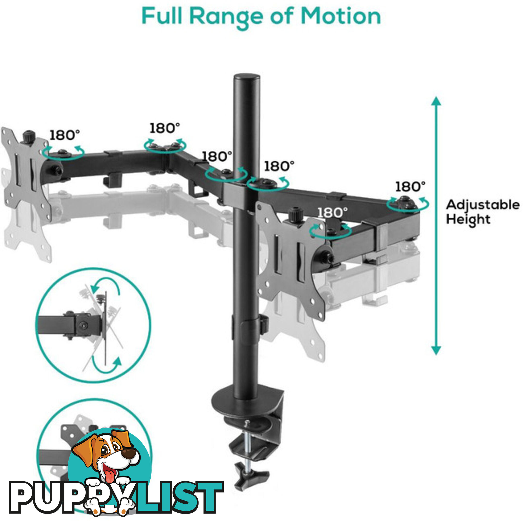 DC01K ACTIVIVA DUAL MONITOR ARM DOUBLE JOINT