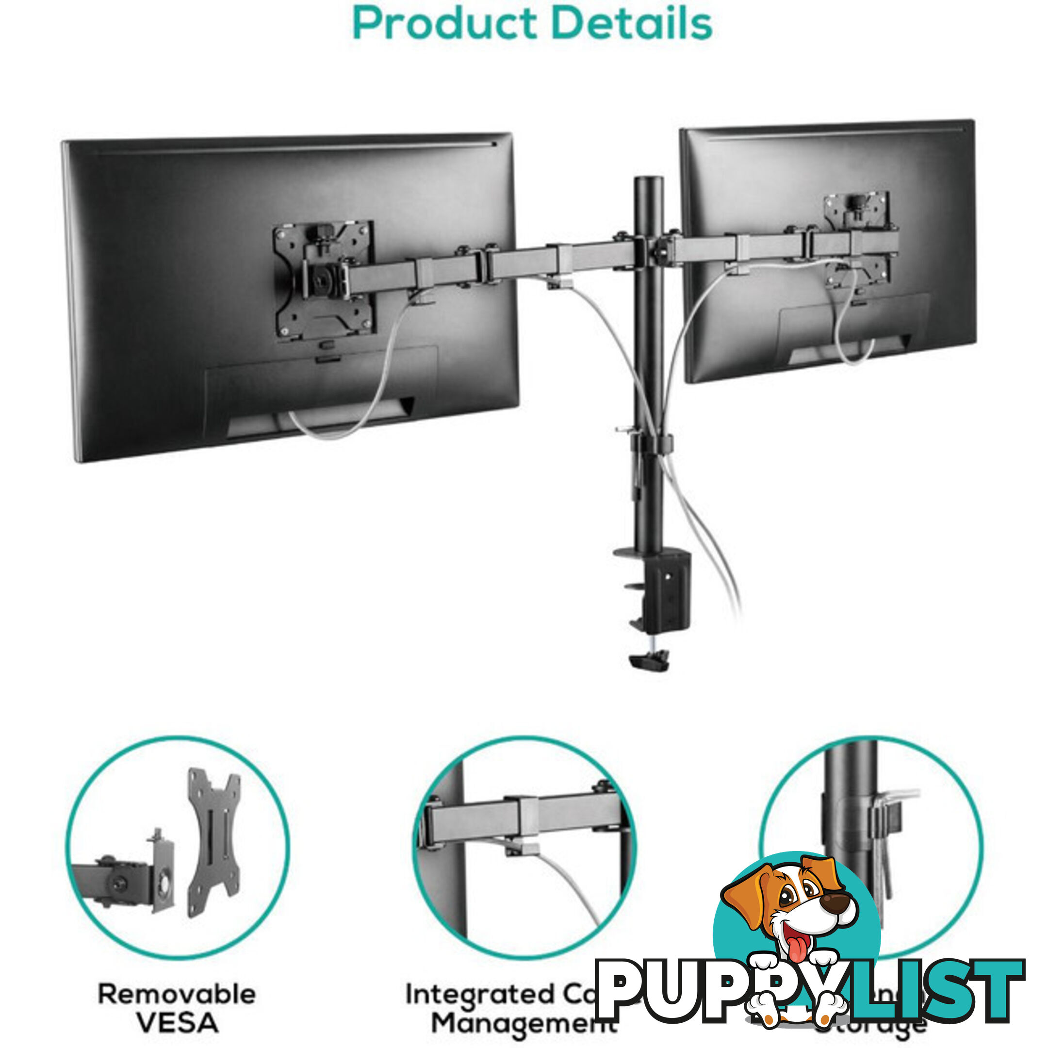 DC01K ACTIVIVA DUAL MONITOR ARM DOUBLE JOINT