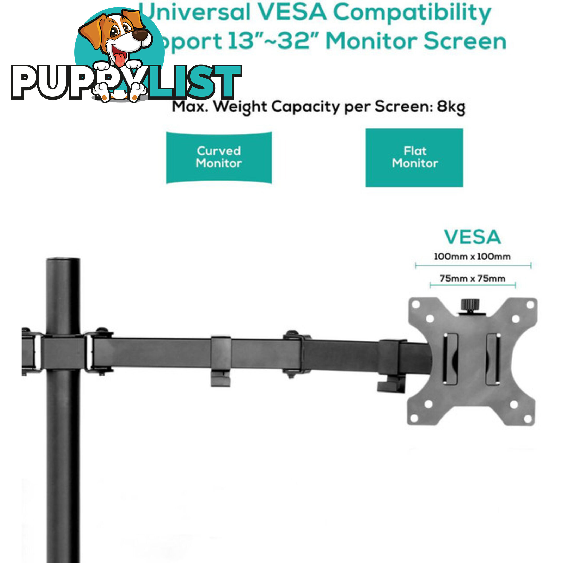 DC01K ACTIVIVA DUAL MONITOR ARM DOUBLE JOINT