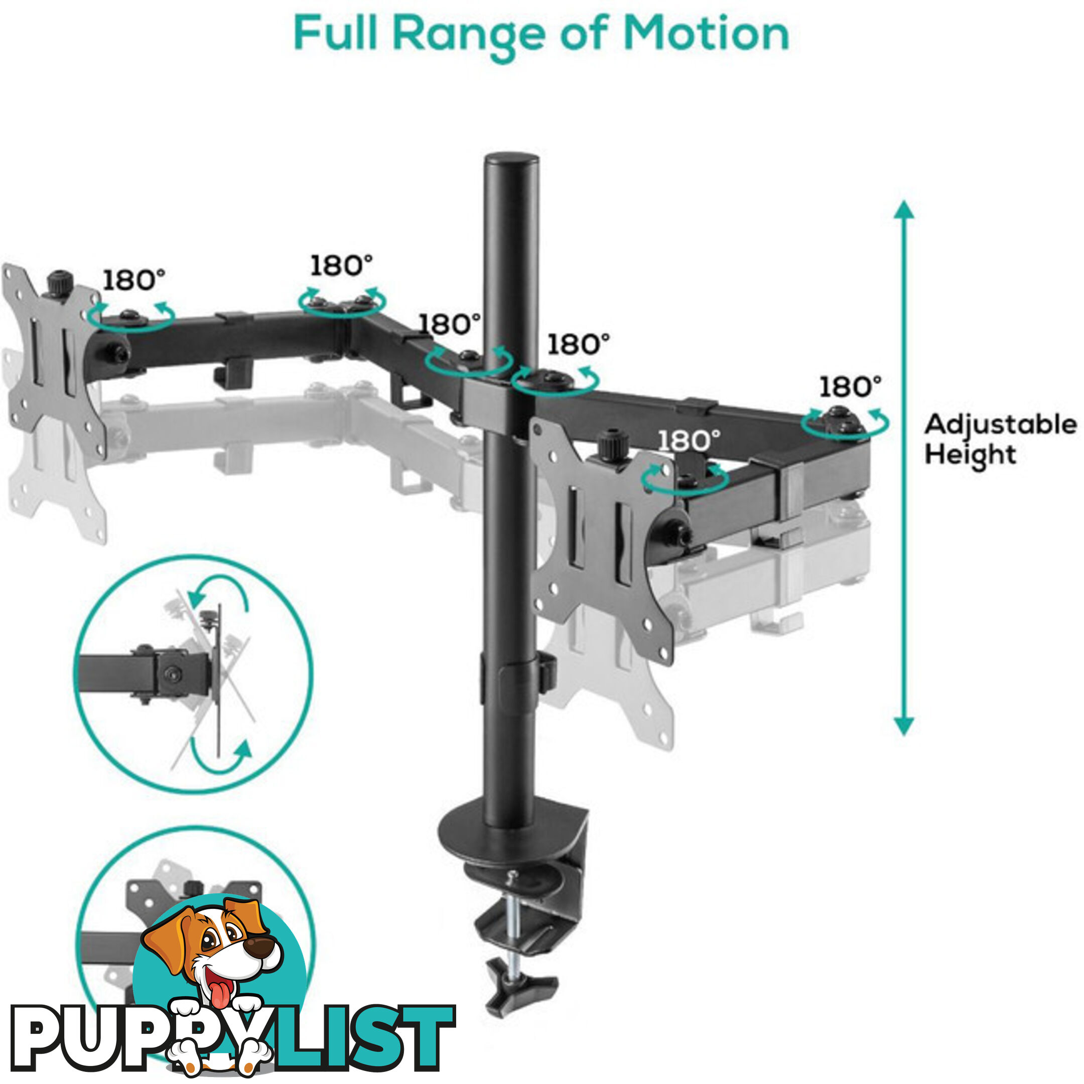 DC01K ACTIVIVA DUAL MONITOR ARM DOUBLE JOINT