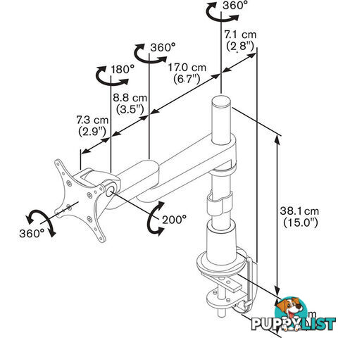 PFD8523 3 PIVOT AND TILT DESK SUPPORT 13KG VOGELS