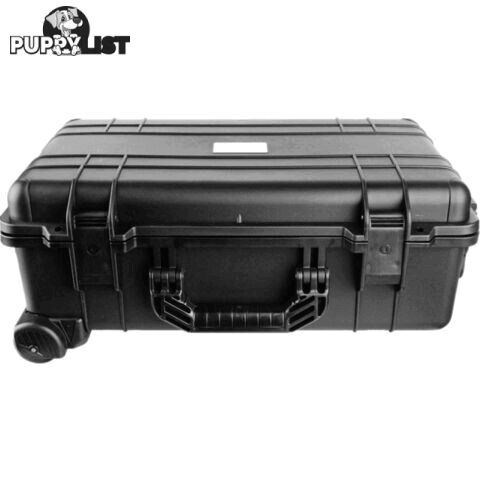 GS022 530X 355X 225 PROTECTIVE BLACK TROLLY CASE WITH FOAM GEARSAFE