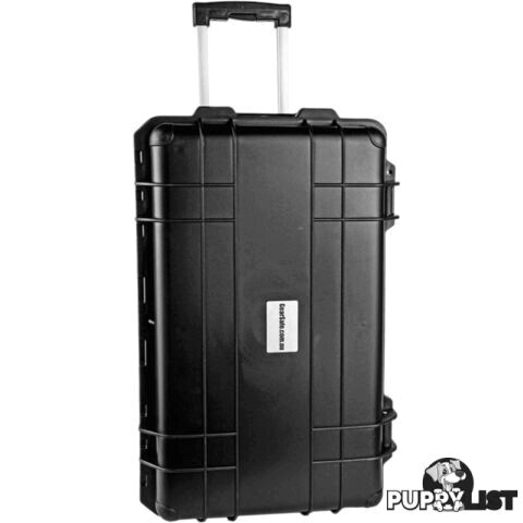 GS022 530X 355X 225 PROTECTIVE BLACK TROLLY CASE WITH FOAM GEARSAFE