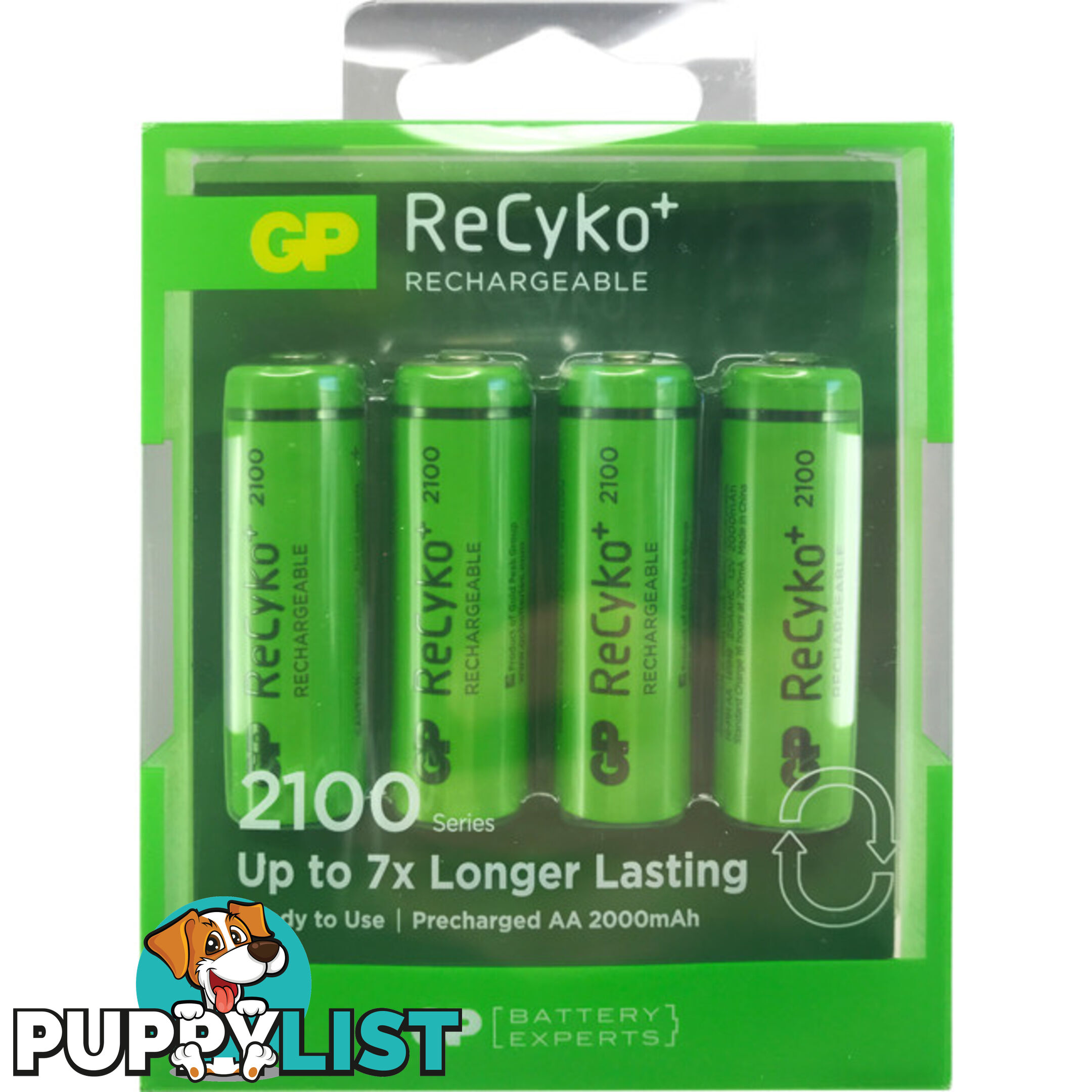 GP4AARECY RECYKO LSD AA BATTERY 4PK 2100MAH RECHARGEABLE NIMH GP