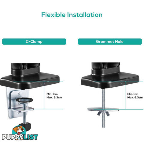 DGC01K GAS SPRING DUAL MONITOR ARM ACTIVIVA