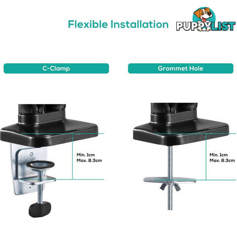 DGC01K GAS SPRING DUAL MONITOR ARM ACTIVIVA