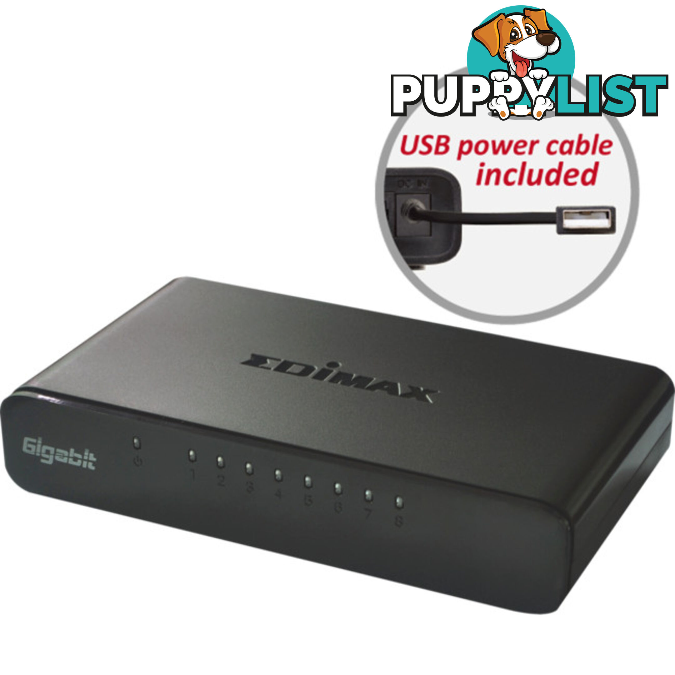 ES5800G 8 PORT GIGA DESKTOP SWITCH OPTIONAL USB POWER