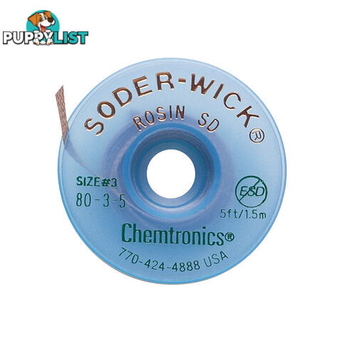 80-3-5 1.9MM X 1.5M SODER WICK GREEN DESOLDERING BRAID #3