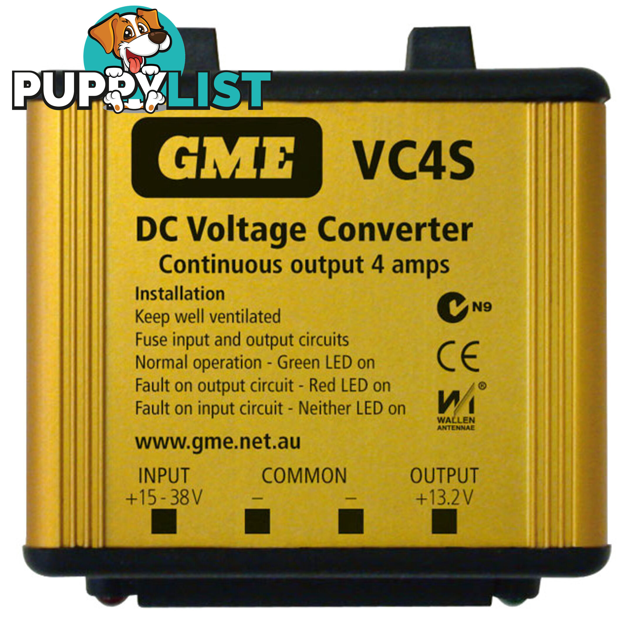 VC4S 4 AMP DC-DC VOLTAGE CONVERTER GME INPUT 15-38V TO 12V REDUCE