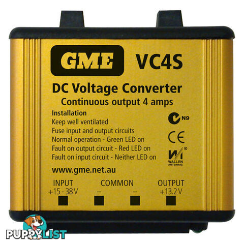 VC4S 4 AMP DC-DC VOLTAGE CONVERTER GME INPUT 15-38V TO 12V REDUCE