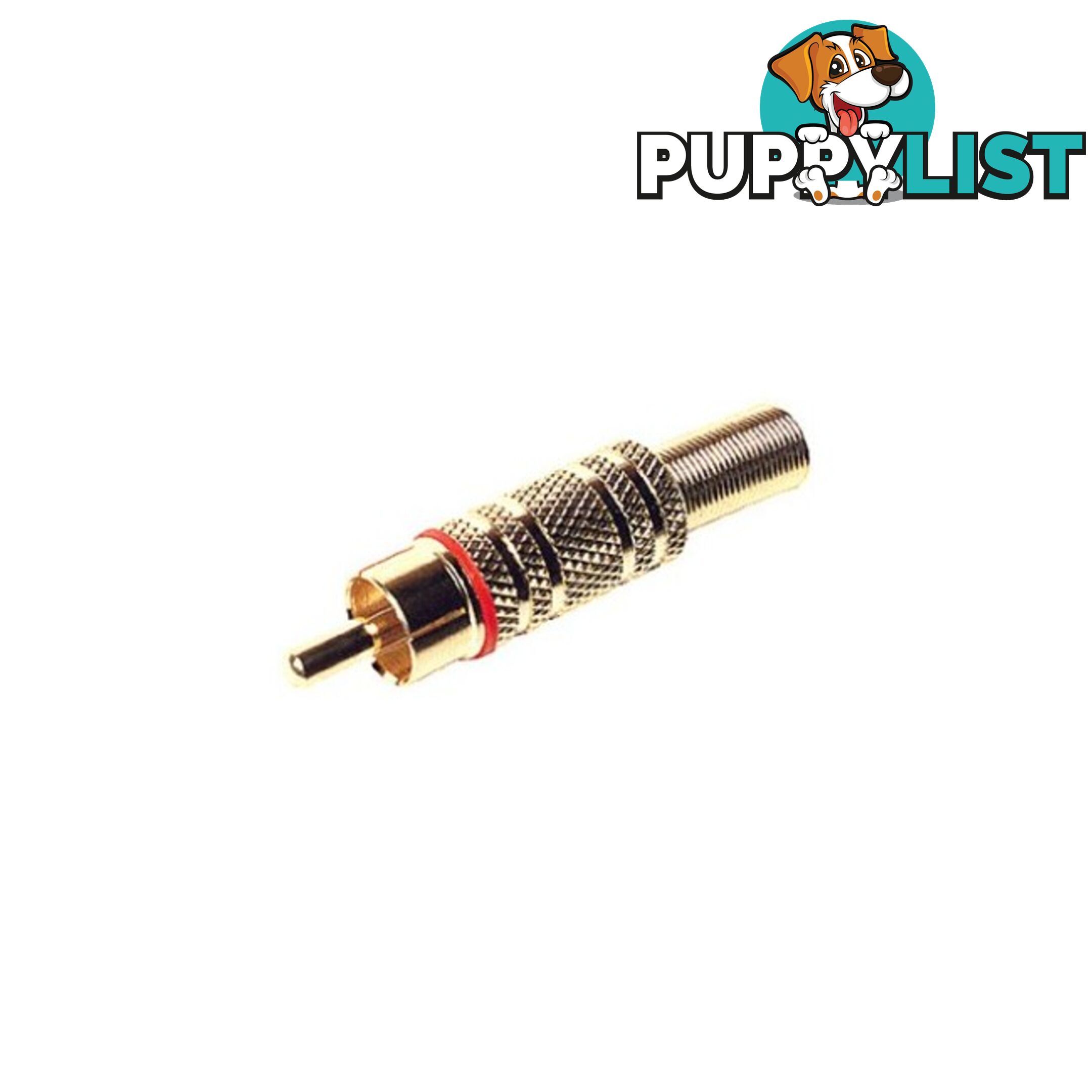 PD2952 RCA PLUG GOLD RED SPRING PROTECTION