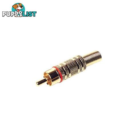 PD2952 RCA PLUG GOLD RED SPRING PROTECTION