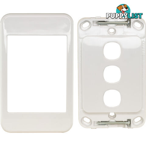 PK4593 3 GANG WALL PLATE WHITE CLIPSAL 2000 SERIES