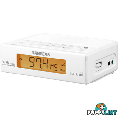 RCR5W BASIC AM / FM BEDSIDE CLOCK RADIO SANGEAN - WHITE