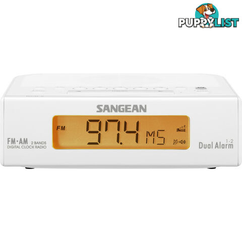 RCR5W BASIC AM / FM BEDSIDE CLOCK RADIO SANGEAN - WHITE