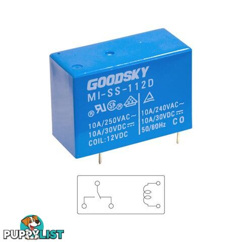 MISS112D 12V DC 10A SINGLE POLE RELAY