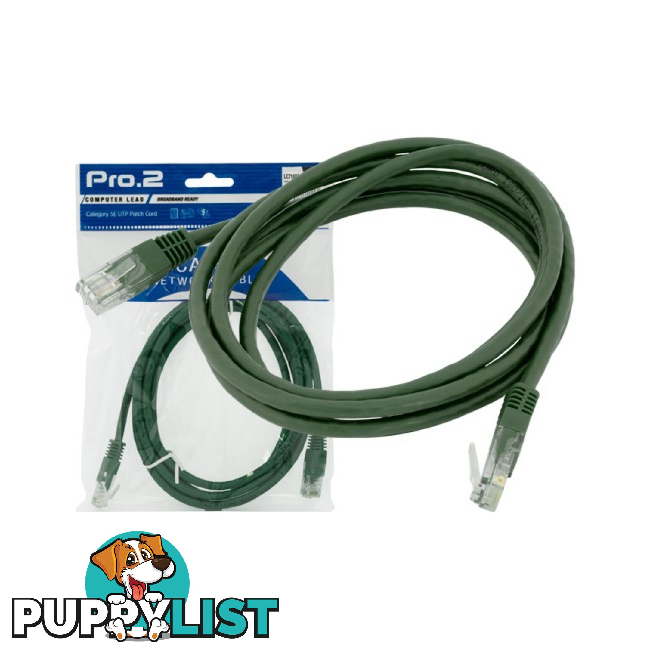 LC7140G 2M GREEN CAT5E PATCH LEAD PRO2