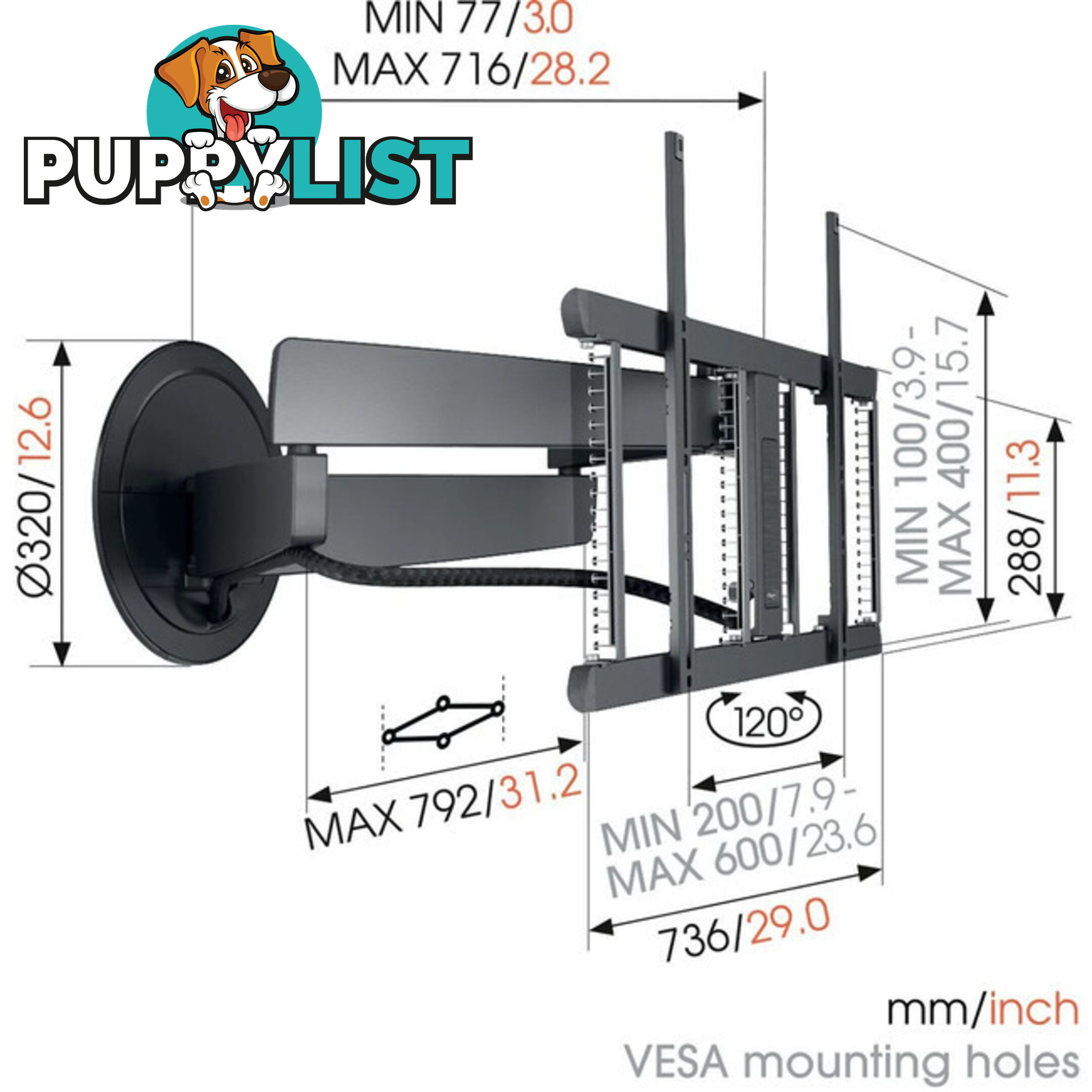 TVM7655 SIGNATURE SERIES 40"-77" 35KG WALL MOUNT ONE FINGER MOVEMENT -3D LEVELLING