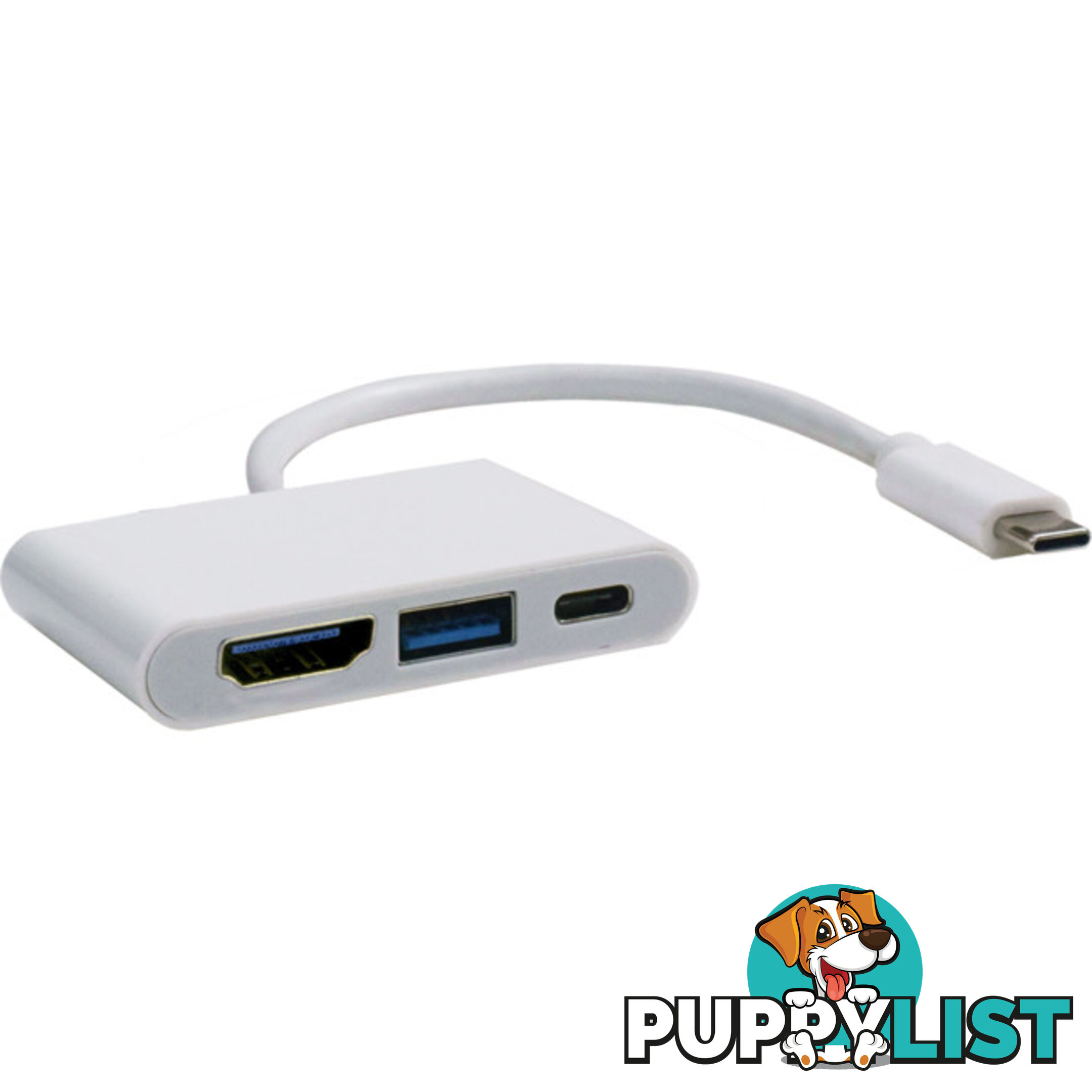 HUB3CHD 3 PORT USB-C HUB 15CM LEAD 1XHDMI 1X USB3 1X USB-C