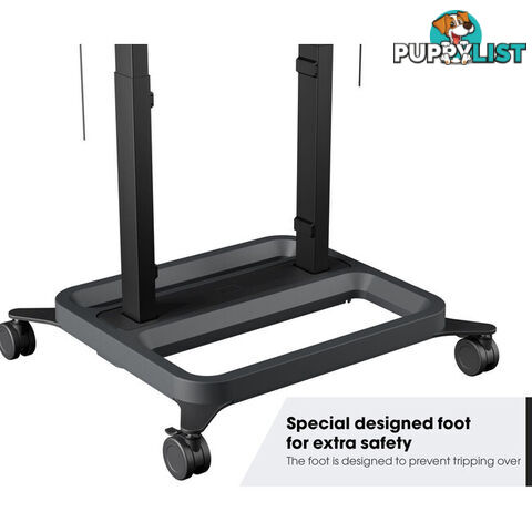 RISE5305 MOTORIZED DISPLAY LIFT TROLLEY - PREMIUM WHEELS 50MM PER SEC SPEED - UP TO 86" -120KG DISPLAY