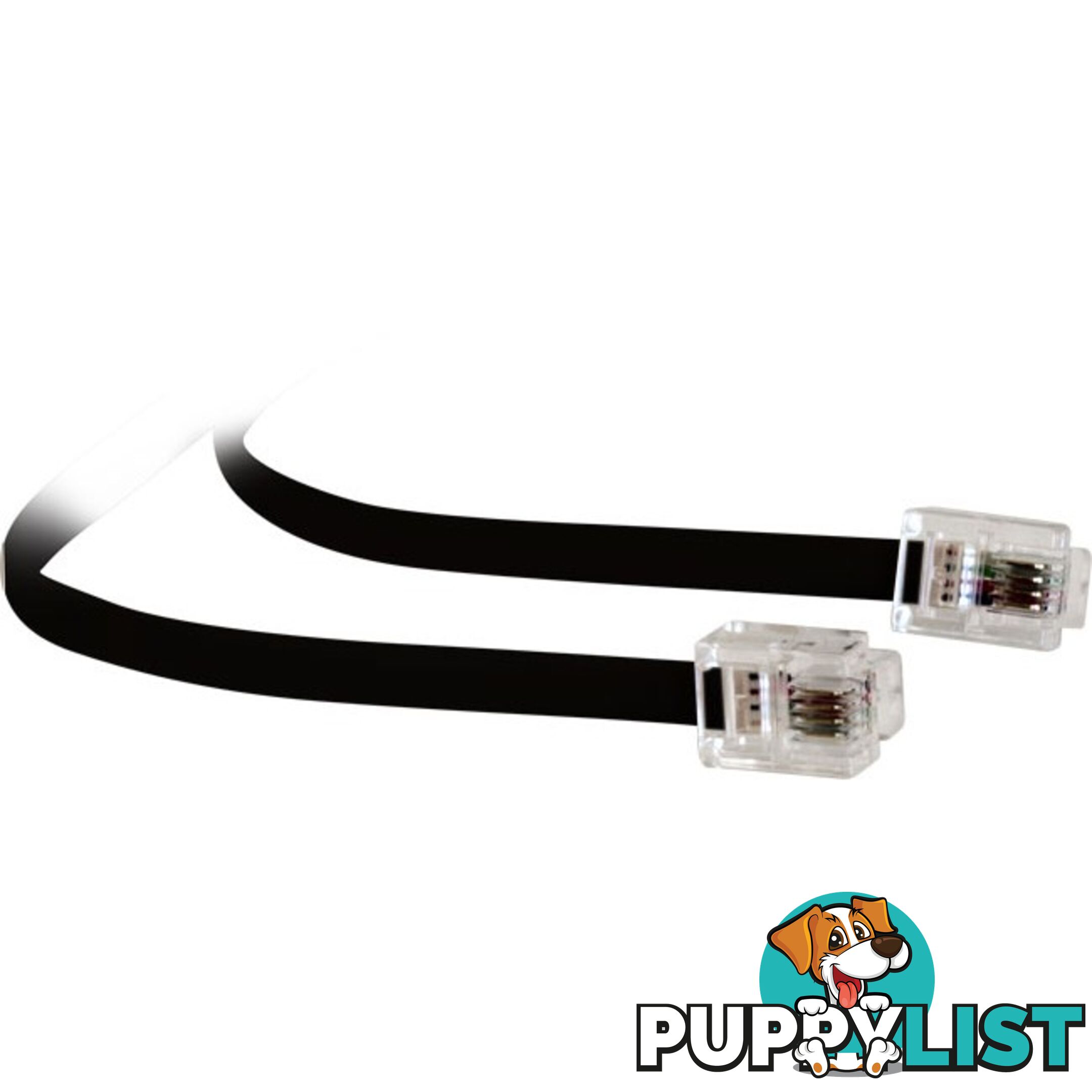 LC0051/BLK 2MT MODULAR PLUG LEAD - BLACK RJ12 LINE CORD 6P4C TEL5150