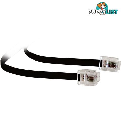 LC0051/BLK 2MT MODULAR PLUG LEAD - BLACK RJ12 LINE CORD 6P4C TEL5150