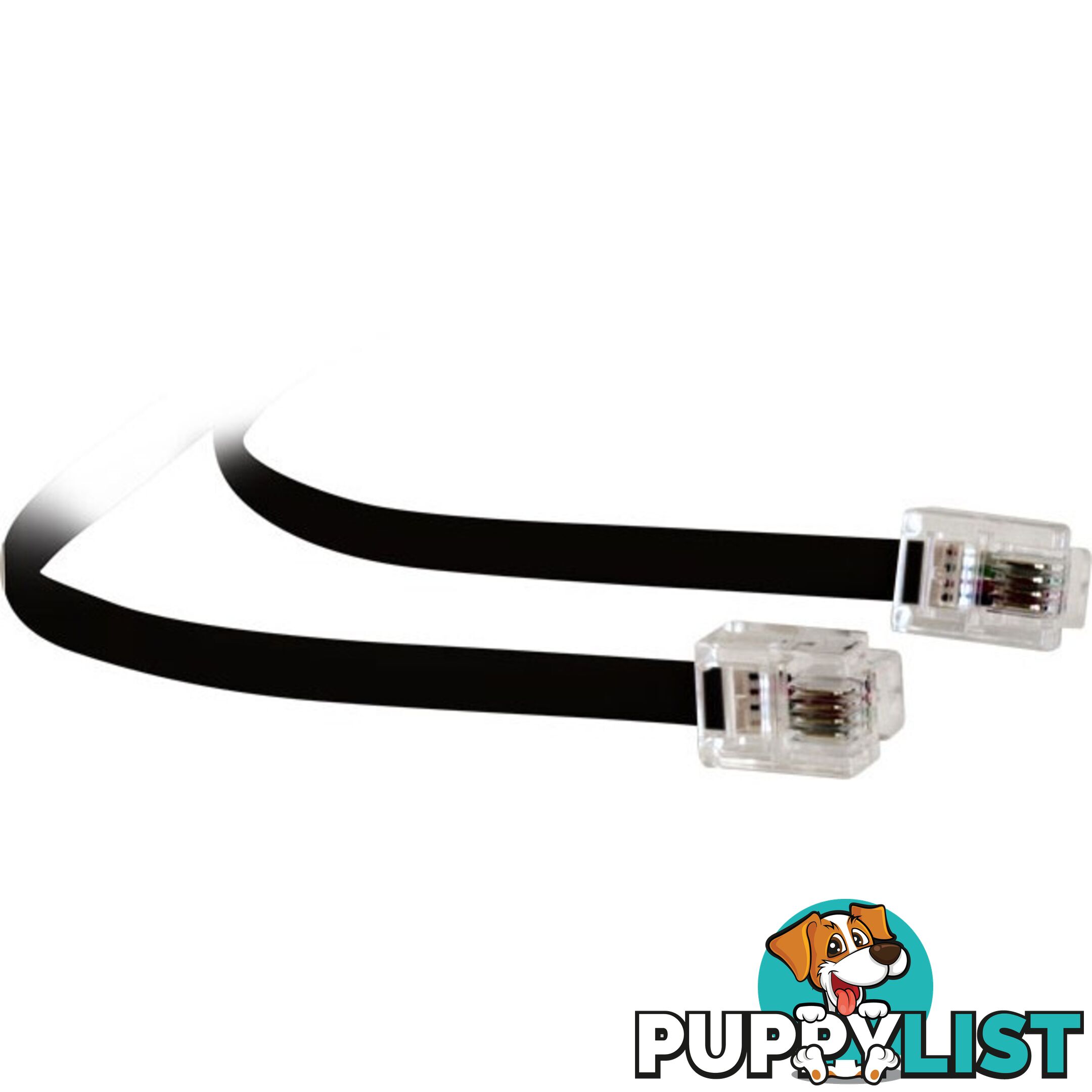 LC0051/BLK 2MT MODULAR PLUG LEAD - BLACK RJ12 LINE CORD 6P4C TEL5150