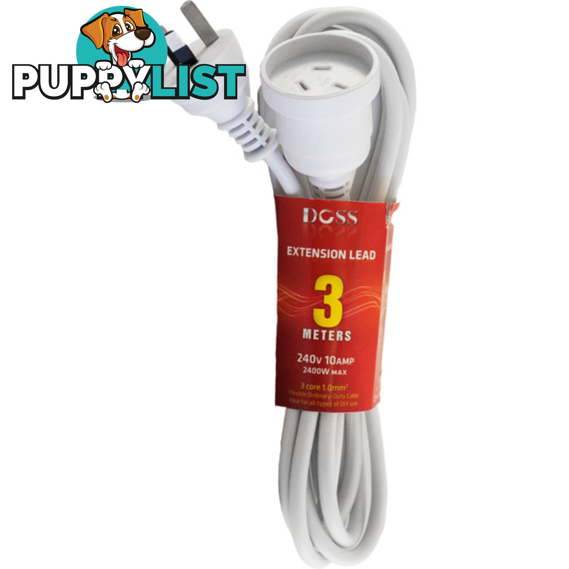 EXL3M 3M POWER EXTENSION LEAD WHITE DOSS