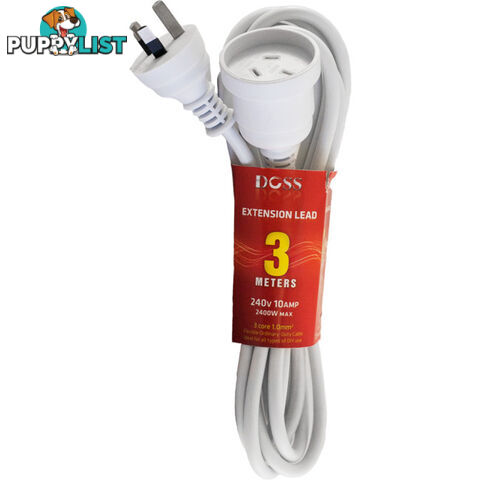 EXL3M 3M POWER EXTENSION LEAD WHITE DOSS