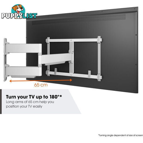 TVM5645W ELITE SERIES LARGE 40"-77" FULL MOTION WALL MOUNT MAX 100KG - WHITE