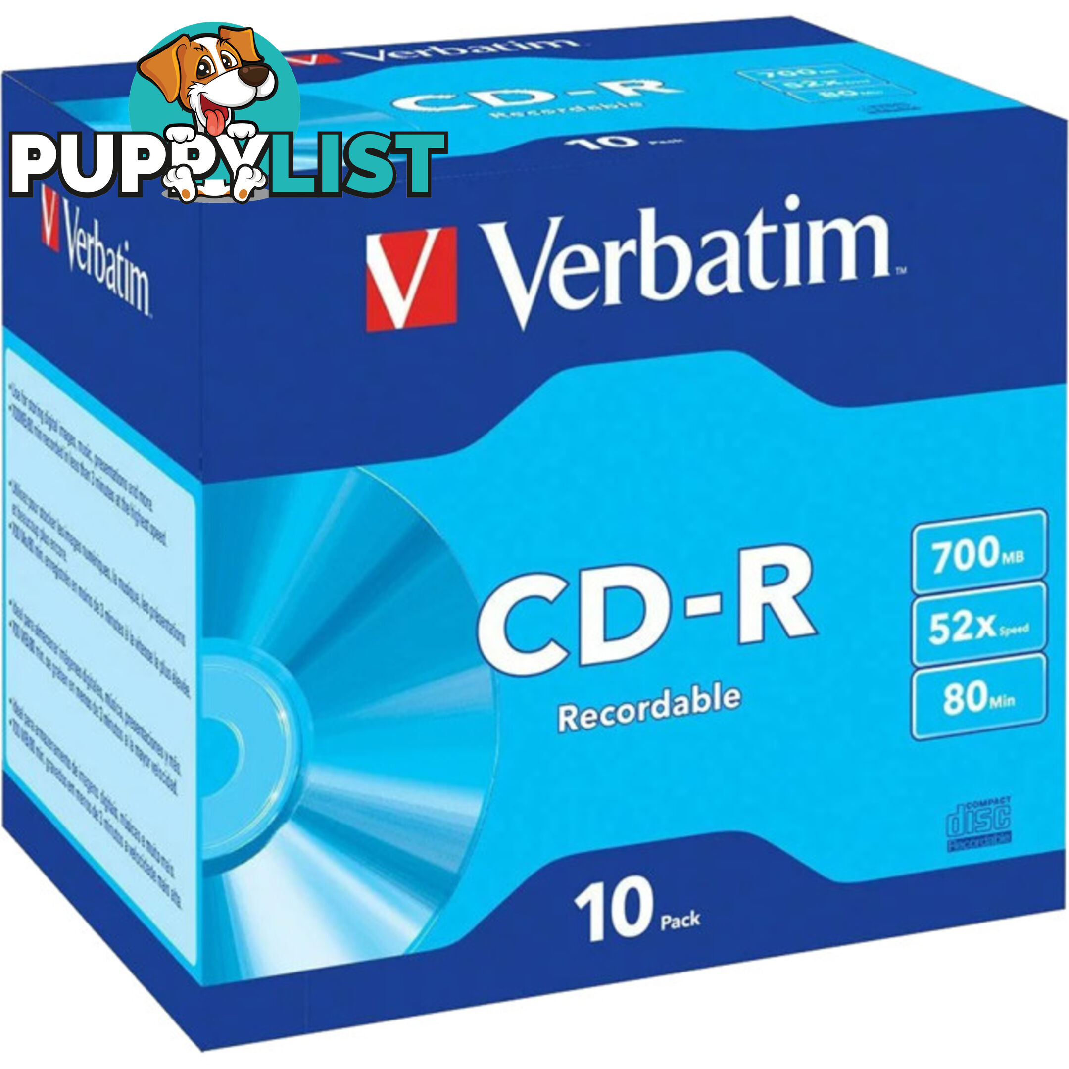 VCDR-10P 10PK CD-R JEWEL CASE 52X 80MIN / 700MB