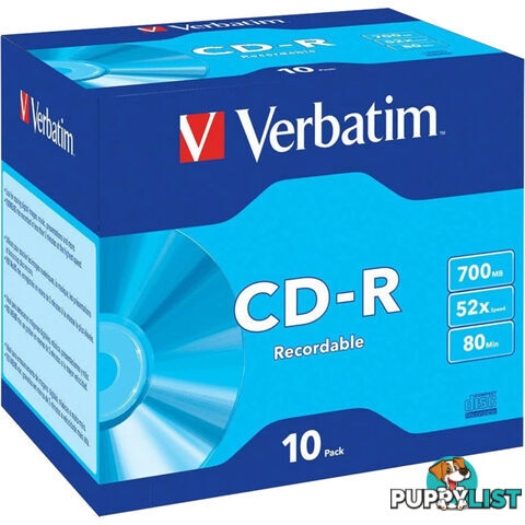 VCDR-10P 10PK CD-R JEWEL CASE 52X 80MIN / 700MB