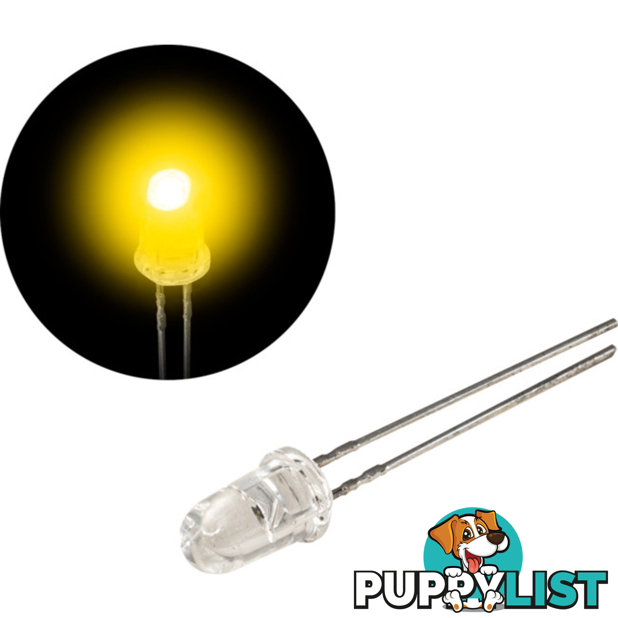 HBY5066X YEL-LED HIGH INTENSITY 1000MCD 5MM YELLOW LED GLOBE