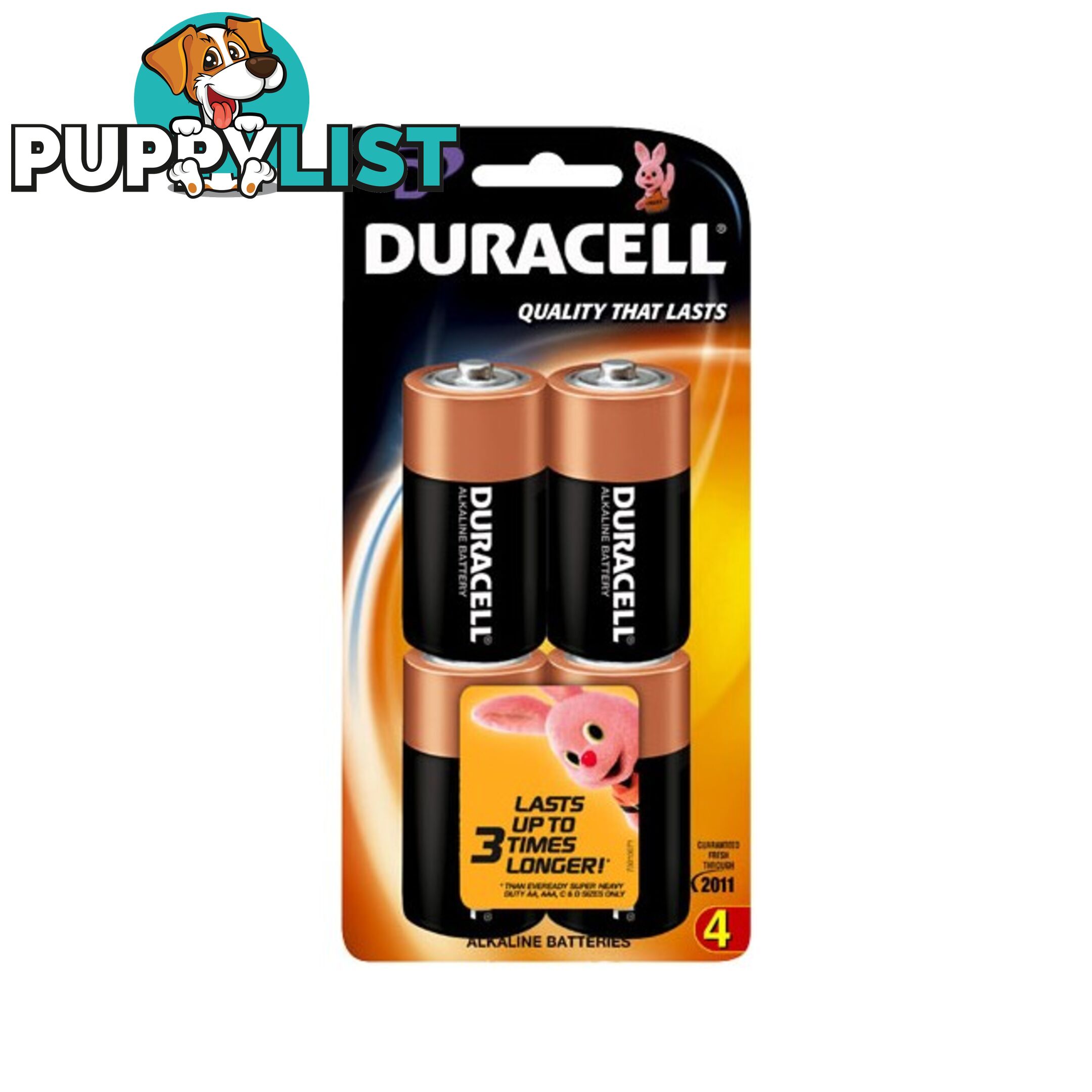 MN1300B4 D' ALKALINE DURACELL BATTERY COPPER TOP PK4