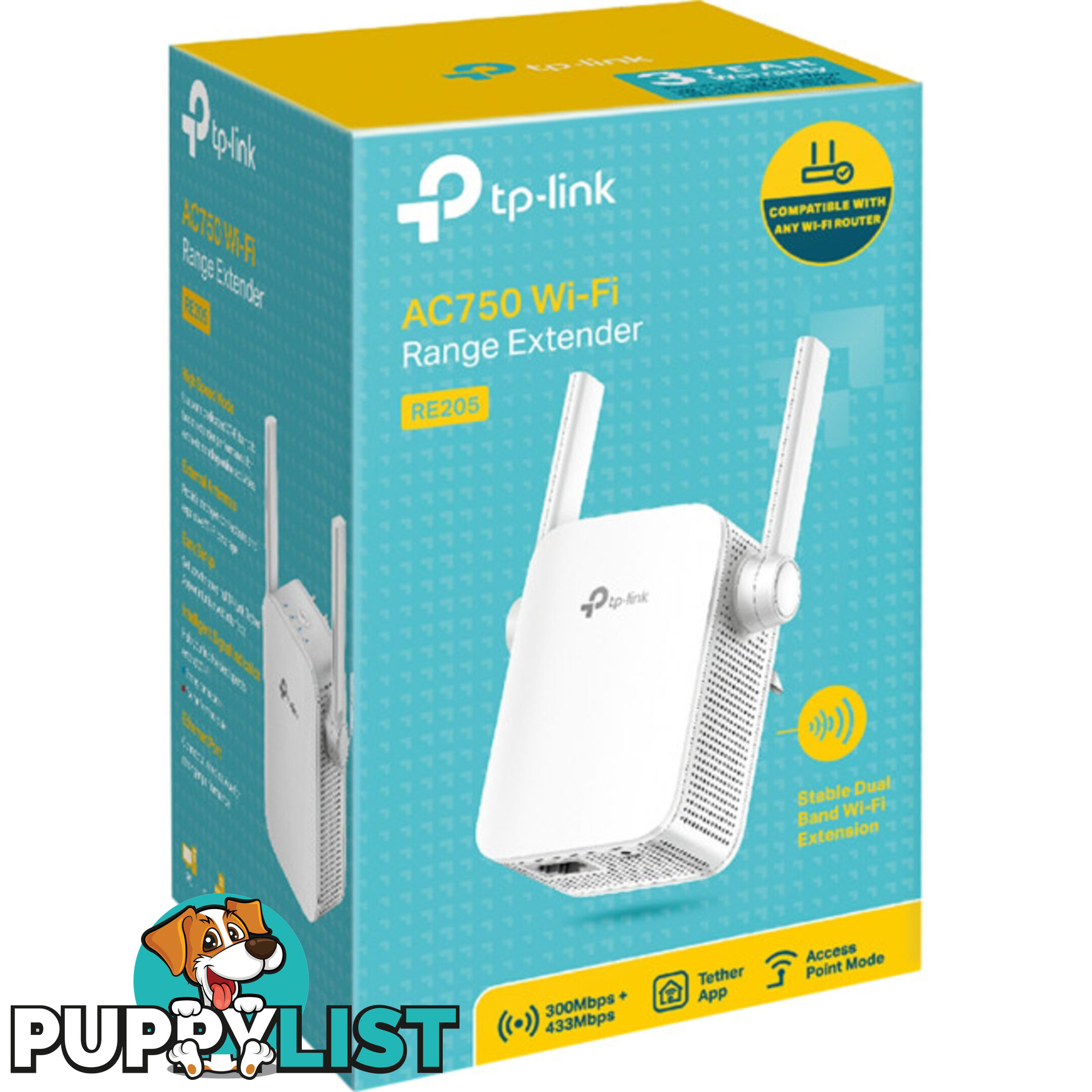 RE205 AC750 WIFI RANGE EXTENDER DUAL BAND