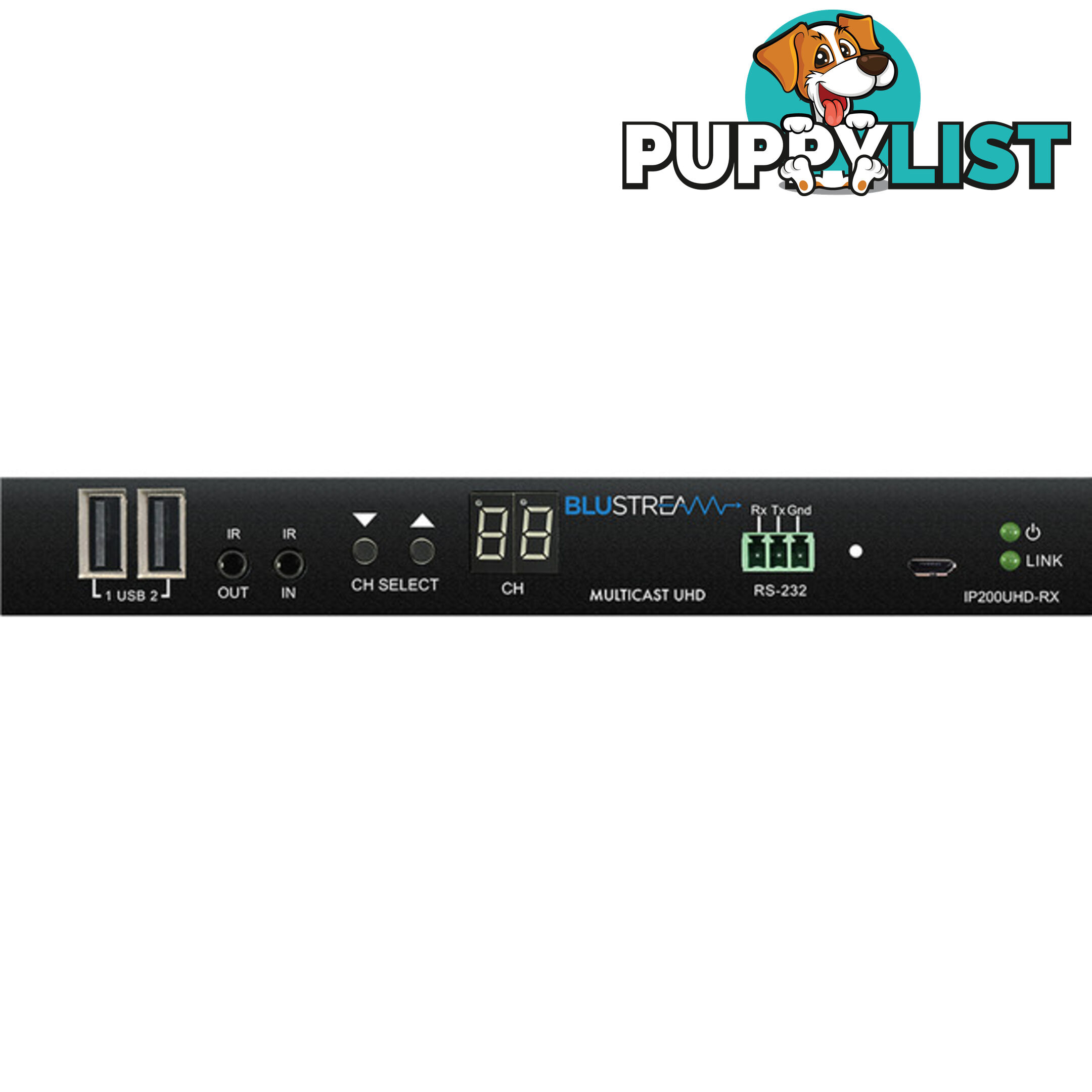 IP200UHDRX IP MULTICAST UHD VIDEO RECEIVER 100M OVER 1GB BI-DIR IR RS232 POE