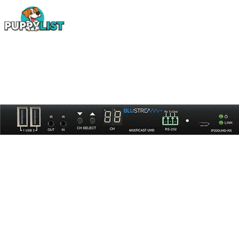 IP200UHDRX IP MULTICAST UHD VIDEO RECEIVER 100M OVER 1GB BI-DIR IR RS232 POE