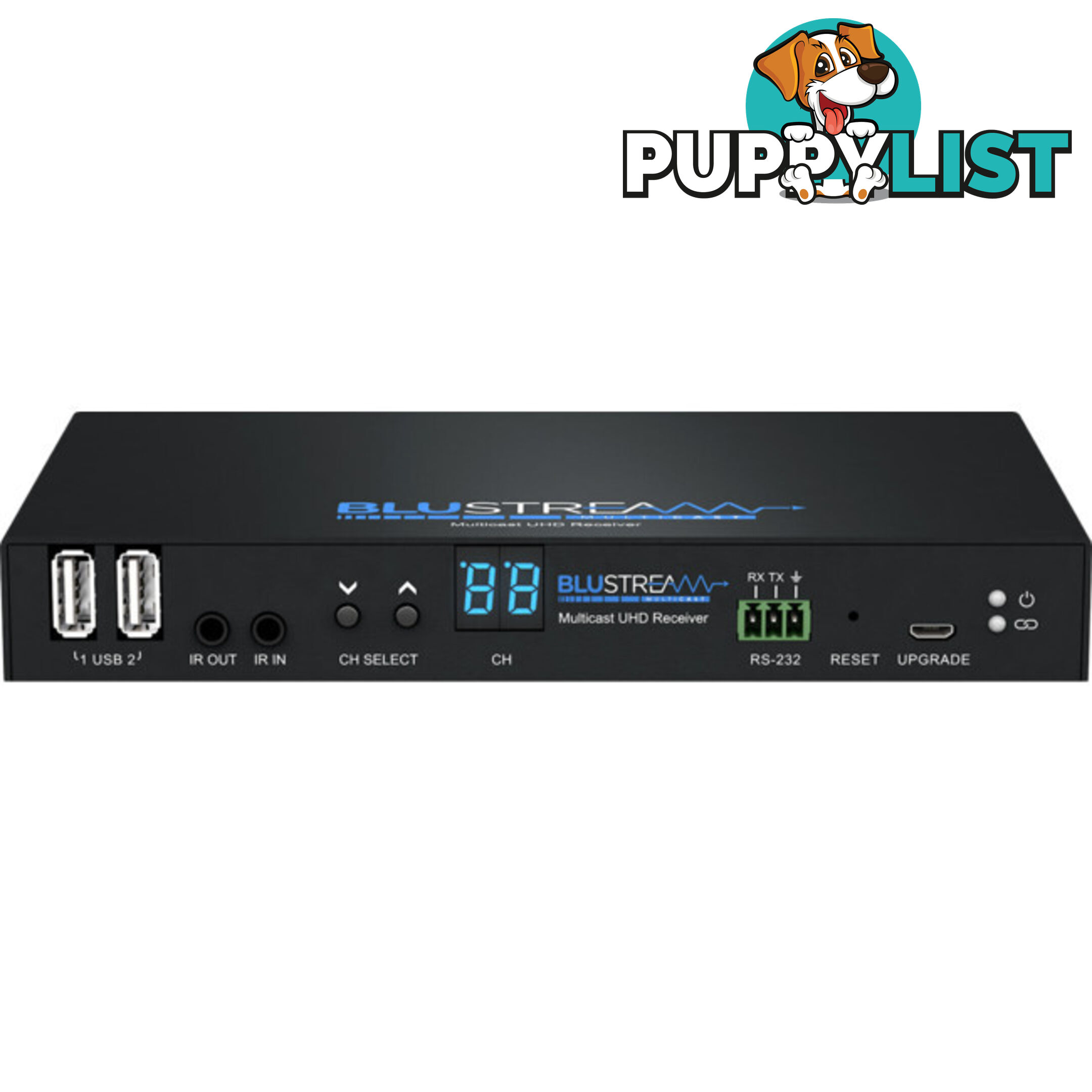 IP200UHDRX IP MULTICAST UHD VIDEO RECEIVER 100M OVER 1GB BI-DIR IR RS232 POE