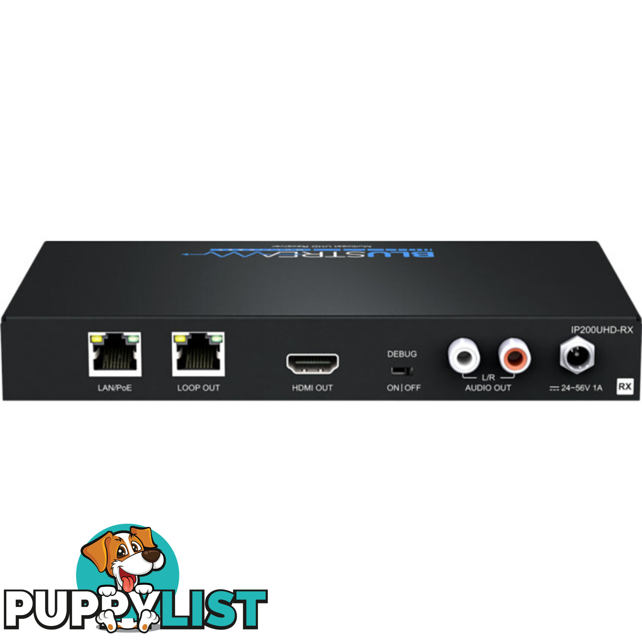 IP200UHDRX IP MULTICAST UHD VIDEO RECEIVER 100M OVER 1GB BI-DIR IR RS232 POE