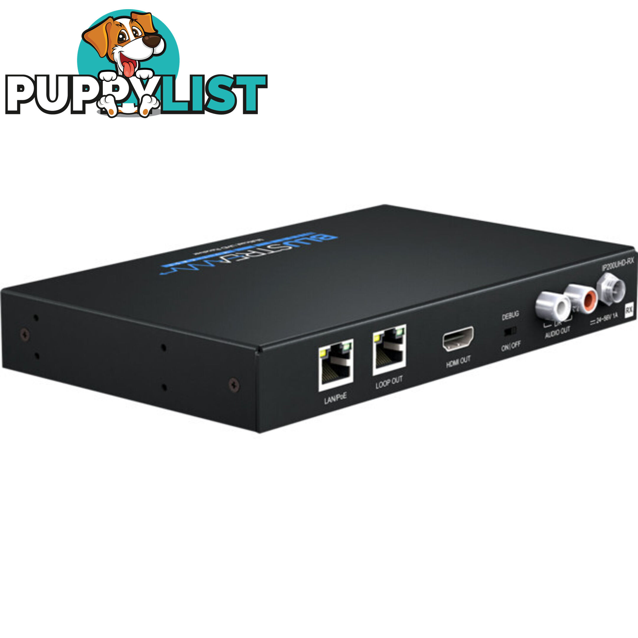 IP200UHDRX IP MULTICAST UHD VIDEO RECEIVER 100M OVER 1GB BI-DIR IR RS232 POE