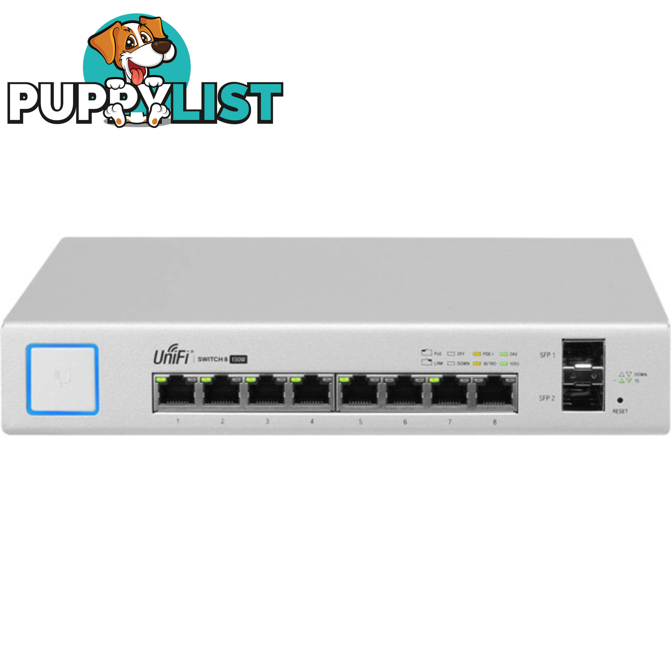 US-8-150W UNIFI 8 PORT 150W POE+ SWITCH UBIQUITI