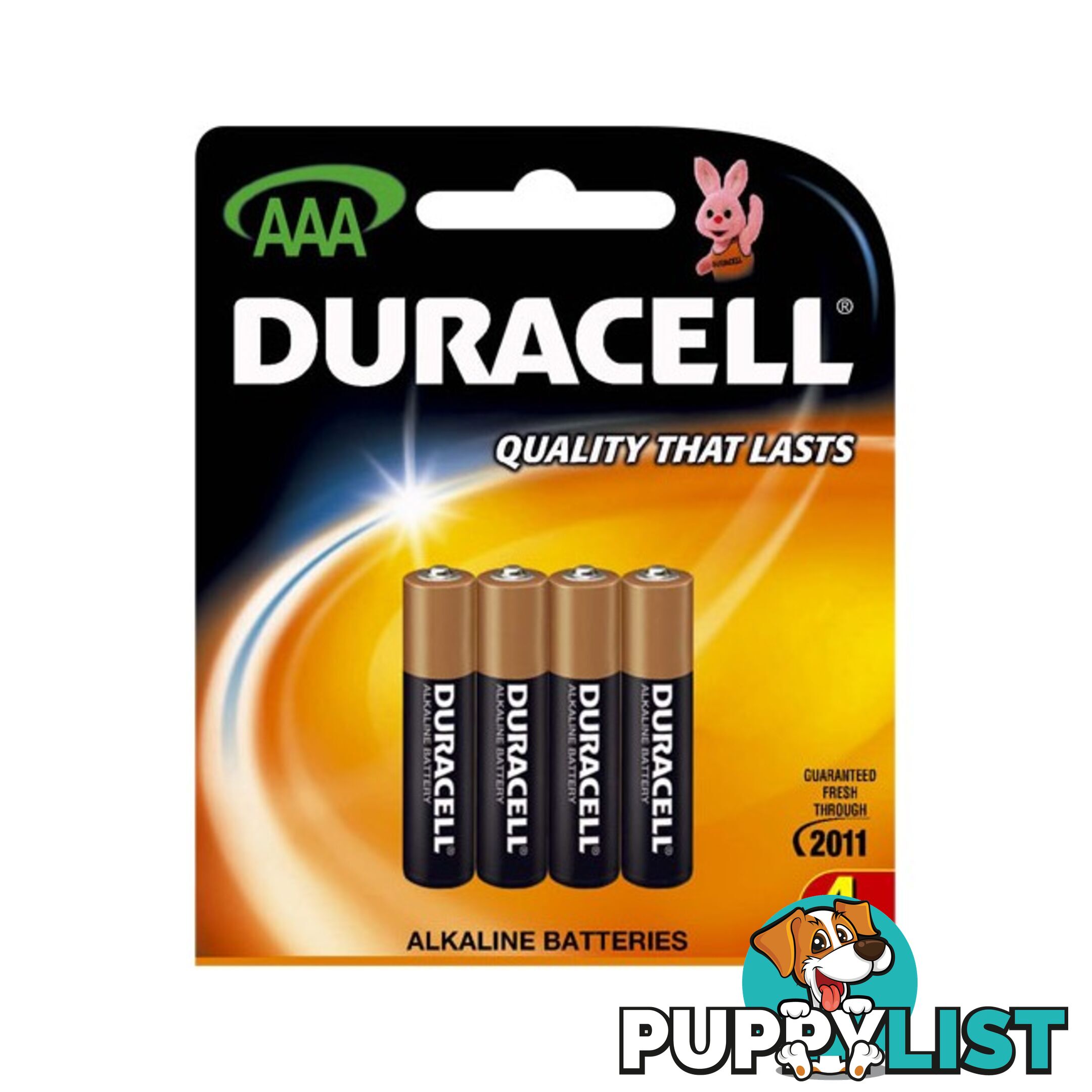 MN2400B4 AAA ALKALINE DURACELL BATTERY COPPER TOP PK4